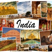 Collage of famous locations in India.